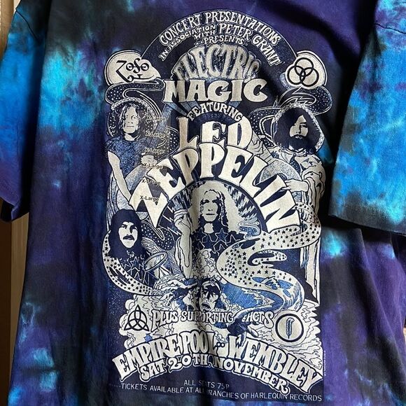 LED Zepplin Legendary Rock Band Concert Tie Dye T Shirt Crew Neck XL NWT - Picture 5 of 7
